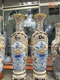  Quà Tặng Bố Lục Bình Bát Tràng bọc đồng men rạn họa tiết Phúc Đức Sen Cá 1m4 đắp nổi kênh bông hàng kỹ 