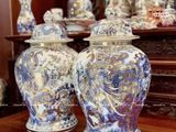  Quà Tặng Cao Cấp | Chóe Bát Tràng Công Danh Phú Quý 20 lít vẽ vàng 