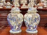  Quà Tặng Cao Cấp | Chóe Bát Tràng Công Danh Phú Quý 20 lít vẽ vàng 