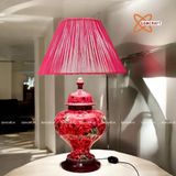  Đèn ngủ để bàn vẽ màu 3D hoạ tiết hoa hồng cao 68 cm 