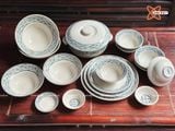  Quà Tặng Doanh Nghiệp bát sứ | Bát Sứ Bát Tràng Bộ Đồ Ăn men trắng 17 vật phẩm 