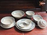  Quà Tặng Doanh Nghiệp bát sứ | Bát Sứ Bát Tràng Bộ Đồ Ăn men trắng 17 vật phẩm 