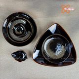  Quà Tặng Doanh Nghiệp bát sứ | Bát Sứ Bát Tràng Bộ Đồ Ăn men hoả biến nâu đen 18 vật phẩm 