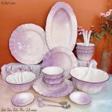  Quà Tặng Doanh Nghiệp bát sứ | Bát Sứ Bát Tràng Bộ Đồ Ăn men hoả biến tím tiểu thư 23 vật phẩm 