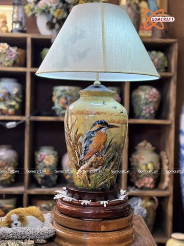  Đèn ngủ để bàn hoạ tiết đắp nổi cao 66 cm 