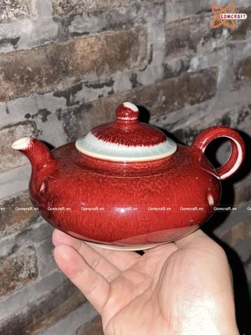  Ấm tử sa Bát Tràng Bình An men huyết dụ dung tích 250ml 