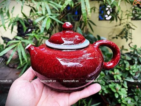  Ấm tử sa Bát Tràng Bình An men huyết dụ dung tích 250ml 