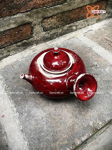  Ấm Tích Bát Tràng men huyết dụ hoả biến dung tích 450ml 