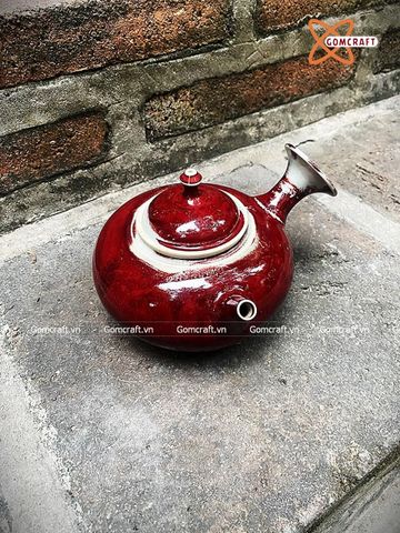  Ấm Tích Bát Tràng men huyết dụ hoả biến dung tích 450ml 