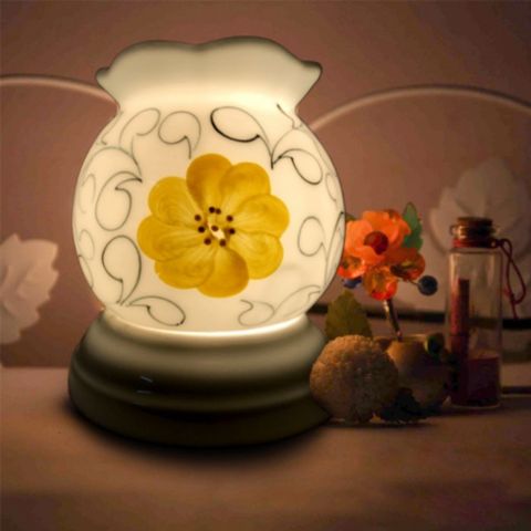  Đèn xông tinh dầu gốm Bát Tràng - Hoa Vàng 