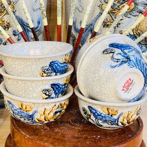  Bát thờ họa tiết hoa sen 10 chiếc 