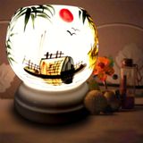  Đèn xông tinh dầu gốm Bát Tràng - Phong Cảnh Thuyền 