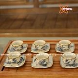  Ấm Chén Bát Tràng bọc Đồng men Rạn họa tiết Cây Đa 400ml | Quà Tặng Doanh Nghiệp bộ ấm chén uống trà 
