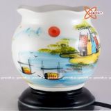  Đèn Xông Tinh Dầu Dáng Sóng Vẽ Sơn Thủy 