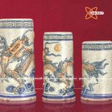  Ống Hương Thờ Sứ Men Rạn Đắp Nổi Cao Cấp 16cm 