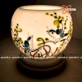  Đèn xông tinh dầu gốm Bát Tràng - Đôi Chim Xanh 