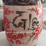  Quà tặng cao cấp Hũ đựng gạo Bát Tràng tráng men họa tiết chữ Tài Lộc dung tích 20 lít 