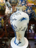  Mai Bình Tích Lộc nhị cảnh Thuận Buồm Xuôi Gió Công Danh Phú Quý vẽ vàng cao 38 cm | Quà Tặng Khai Trương Mai Bình Tích Lộc Bát Tràng 