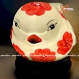  Đèn xông tinh dầu gốm Bát Tràng - Hình Chim Câu (Đỏ) 
