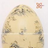  Trứng tài lộc sơn thủy gốm Chu Đậu vẽ vàng 24K 45cm 