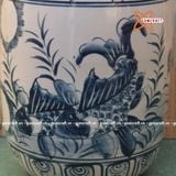  Quà tặng cao cấp Hũ gạo tài lộc nền men lam vẽ Cá Chép Hoa Sen dung tích 20 lít 