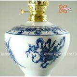  Đèn dầu thờ cúng gốm sứ Bát Tràng sen song hỷ tài lộc 