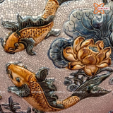  Thống sứ Bát Tràng Niên Niên Hữu Dư men rạn đắp nổi cao 50 cm 