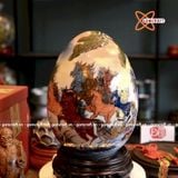  Trứng gốm phong thuỷ vẽ vàng 24k – Mã đáo thành công 30cm 