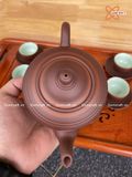  Ấm Chén Bát Tràng gốm Tử Sa dáng Đèn thần Đát chỉ đỏ lòng xanh 300ml | Quà Tặng Doanh Nghiệp bộ ấm chén uống trà 