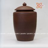  Quà tặng cao cấp Hũ đựng gạo không tráng men vẽ Tấn Tài Tấn Lộc màu nâu tây 30 lít 