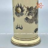  Ống hương gốm Chu Đậu vẽ vàng kim 19cm 