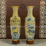  Quà Tặng Bố | Lục Bình Bát Tràng cao cấp dát vàng Phúc Lộc Thọ men rạn đắp nổi kênh bong cao 1m4 