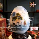  Trứng gốm phong thuỷ vẽ vàng 24k – Thuận Buồm Xuôi Gió 30cm 