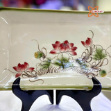  Quà Tặng Doanh Nghiệp bát sứ | Bát Sứ Bát Tràng Bộ Đồ Ăn hoạ tiết hoa sen vẽ tay 16 vật phẩm 