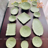  Quà Tặng Doanh Nghiệp bát sứ | Bát Sứ Bát Tràng Bộ Đồ Ăn men xanh chuối 14 sản phẩm 
