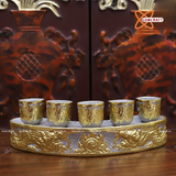  Đồ thờ Bát Tràng | Bộ đồ thờ dâng ban thờ gia tiên men rạn dát vàng 36 vật phẩm 