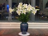  Bình Hoa men hỏa biến xanh đen kính dáng vò cao cao 32cm | Quà Tặng bình hoa Bát Tràng 