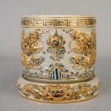  Bát hương Bát Tràng hoạ tiết Rồng men rạn đắp nổi vẽ vàng đường kính 25 cm 