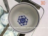  Bát thờ men lam Hoa Sen miệng loe 