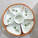  Bát Sứ Bát Tràng Hoa Mặt Trời 5 Cánh Vẽ Hoa Bồ Công Anh size 38 | Quà Tặng Doanh Nghiệp bát sứ 