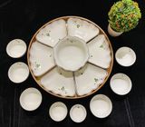  Bát Sứ Bát Tràng Hoa Mặt Trời vẽ Cherry hàng kỹ size 45 | Quà Tặng Doanh Nghiệp bát sứ 