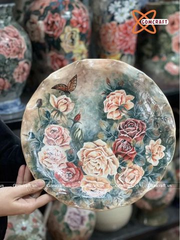  Đĩa cảnh phong thuỷ chim hoa đường kính 35 cm | Quà Tặng Khai Trương Đĩa Cảnh Phong Thuỷ 