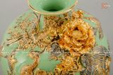  Quà Tặng Khai Trương Bình hút lộc Công Danh Phú Quý men xanh ngọc vẽ vàng đắp nổi kênh rồng cao 48cm 