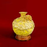  Quà Tặng Khai Trương Bình hút lộc Mã Đáo Thành Công nền vàng dát vàng đắp nổi kênh rồng cao 48cm 