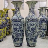  Lục Bình Bát Tràng men ngọc Bích Thư Họa Đồ vẽ kỹ 1m6 dáng béo | Quà Tặng Bố lục bình Bát Tràng 