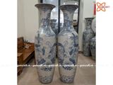  Lục Bình Bát Tràng men rạn vẽ kỹ Cá Chép Hóa Rồng 1m6 | Quà Tặng Bố lục bình Bát Tràng 