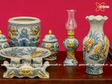  Bộ đồ thờ Bát Tràng men rạn đắp nổi rồng ban thờ 1m27 