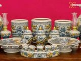  Bộ đồ thờ Bát Tràng men rạn đắp nổi rồng 