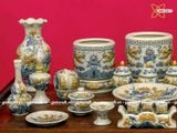  Bộ đồ thờ Bát Tràng men rạn đắp nổi rồng ban thờ 1m75 