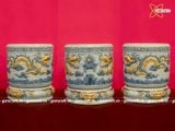  Bộ đồ thờ Bát Tràng men rạn đắp nổi rồng ban thờ 1m97 